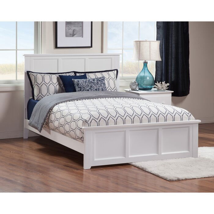 Solid Wood Standard White PU Bed for Bedroom - Furnishiaa -  -